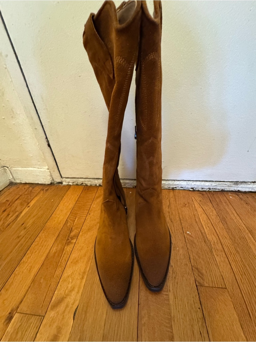 Dolce Vita Klancy Cognac Suede Western Boots - Picture 3 of 7